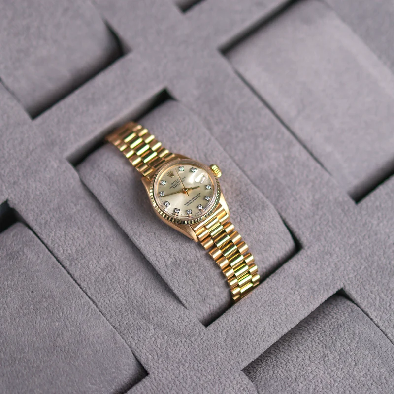 Rolex Lady Datejust Yellow Gold Champagne Diamond Dial 6516