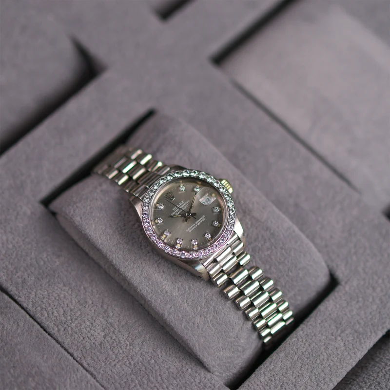 Rolex Lady Datejust White Gold Factory Diamonds 6913
