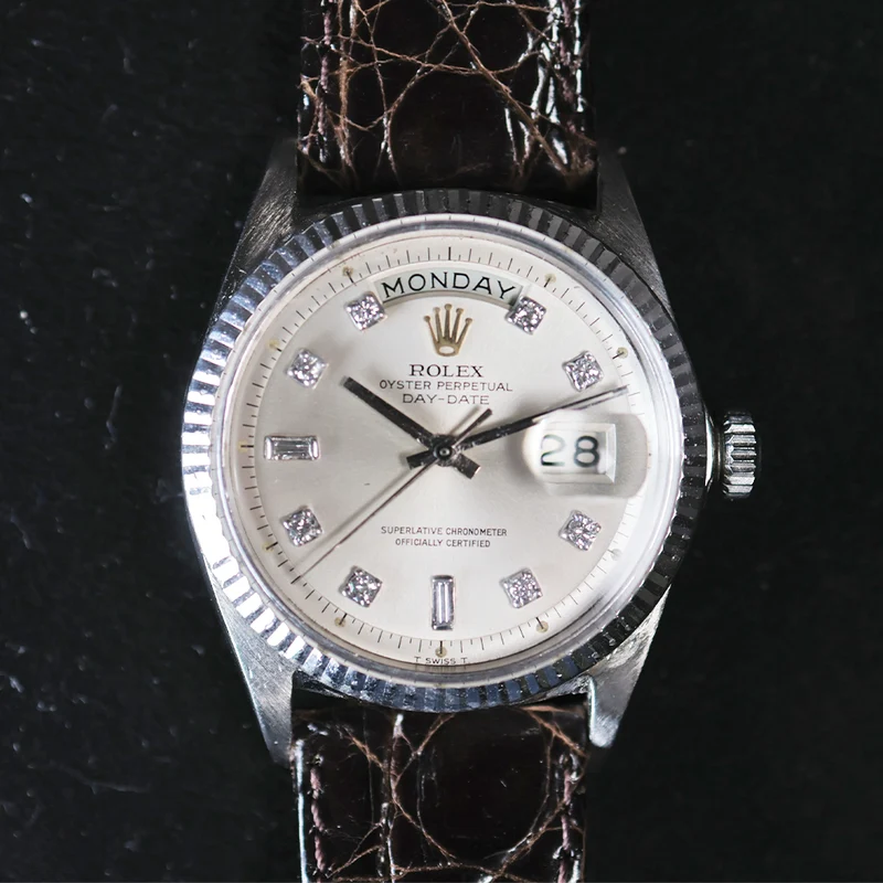 Rolex Day Date Silver Diamond Dial 1803