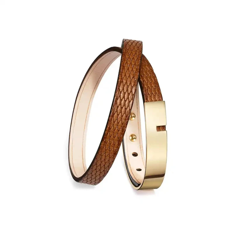Bracelet homme double tour fauve grain diamant | U'TURN TWICE