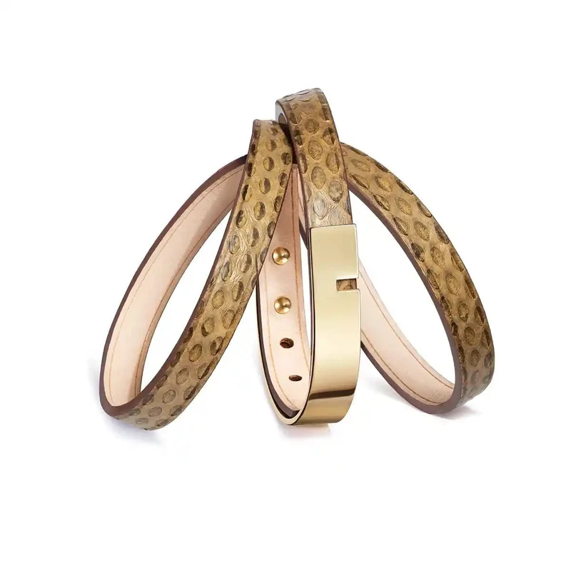 Bracelet cuir python naturel | U'TURN.TRIPLE