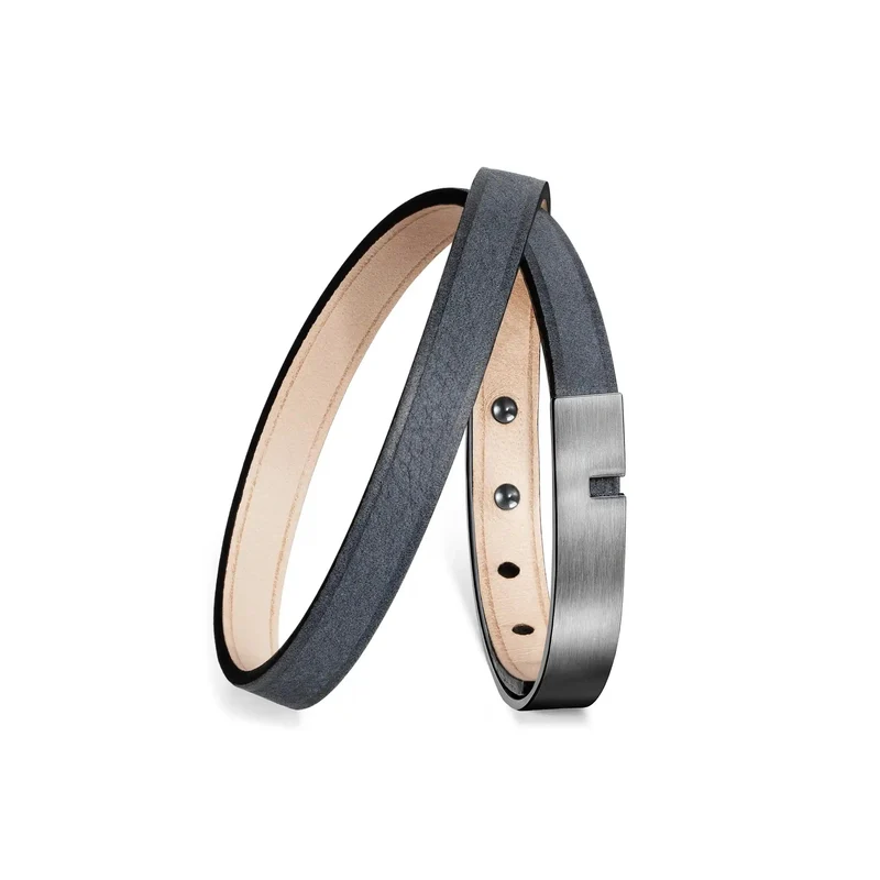 Bracelet cuir bleu gris | U'TURN TWICE