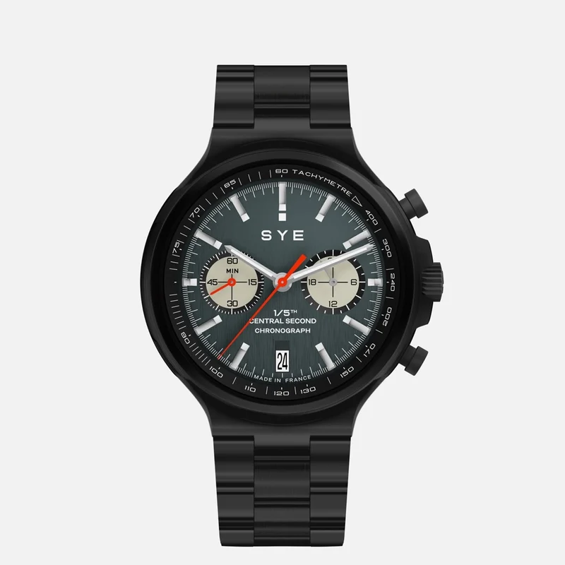 Chronograph [CUT 7] steel watch in black DLC