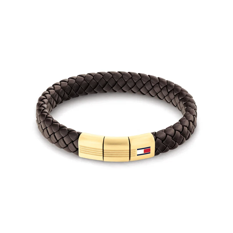 Tommy Hilfiger Cuir Brun Homme Bracelet Tressé TJ2790671