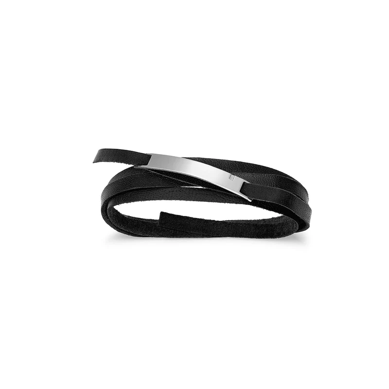 Bracelet homme personnalisable noir | GOURMETTE