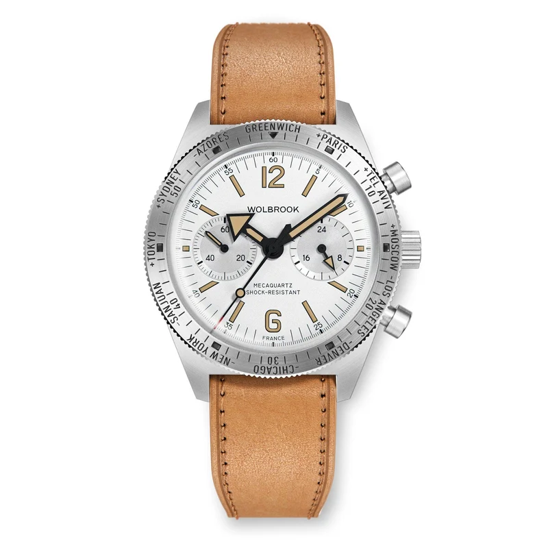 Skindiver WT Chrono-Mecaquartz White Vintage Chronograph