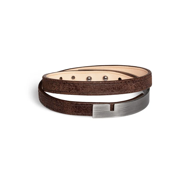 Bracelet cuir marron vintage | U'TURN TWICE