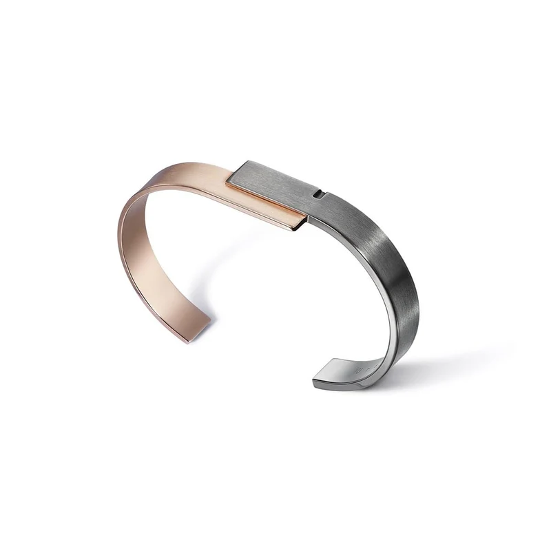 Bracelet homme or rose et noir | U'DOUBLE.13
