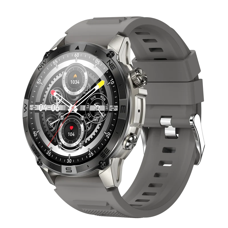 Montre connectée AMOLED NASA GPS edition Ultra Pro . écran couleur haute définition de 1,43 pouce - (avec bracelet silicone) coleur Gris