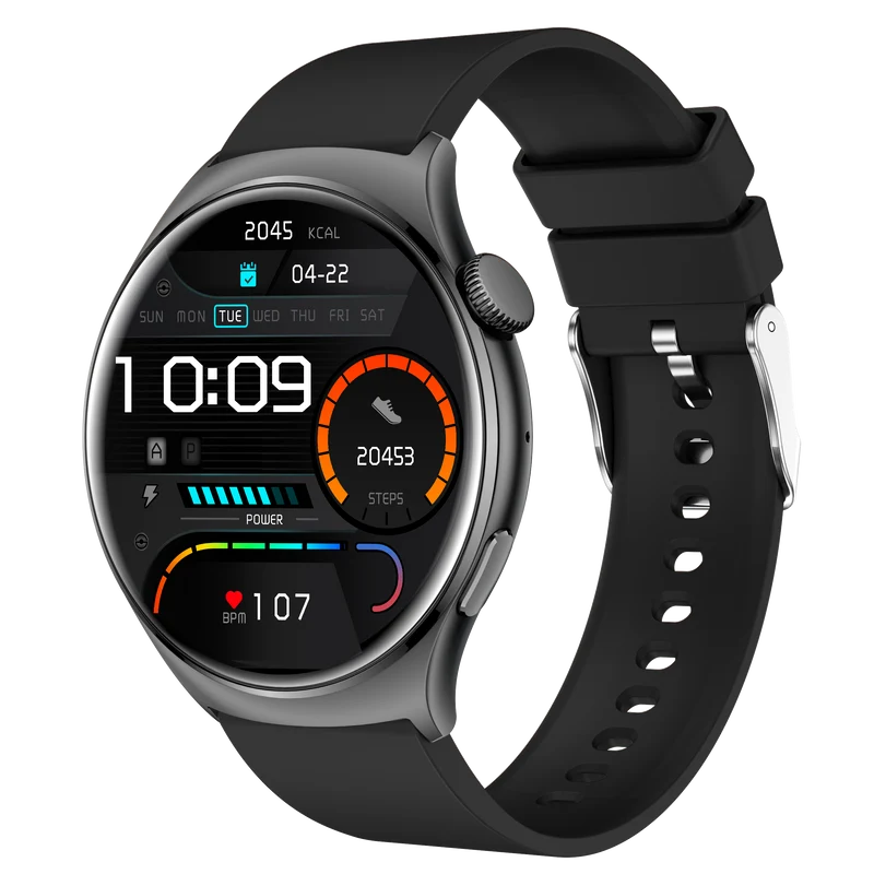 Montre connectée AMOLED - Edition Amnésia - (avec bracelet silicone) coleur Noir