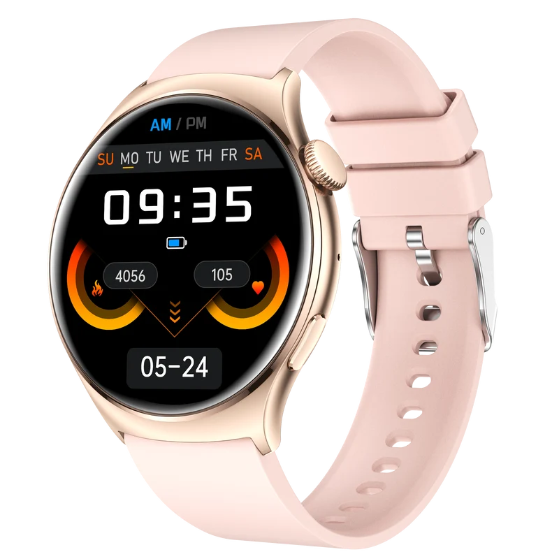 Montre connectée AMOLED - Edition Amnésia - (avec bracelet silicone) coleur Rose Gold