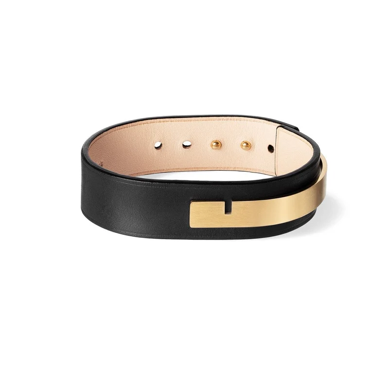 Bracelet cuir homme large noir | U'TURN.18