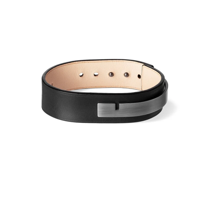 Bracelet cuir homme large noir | U'TURN.18