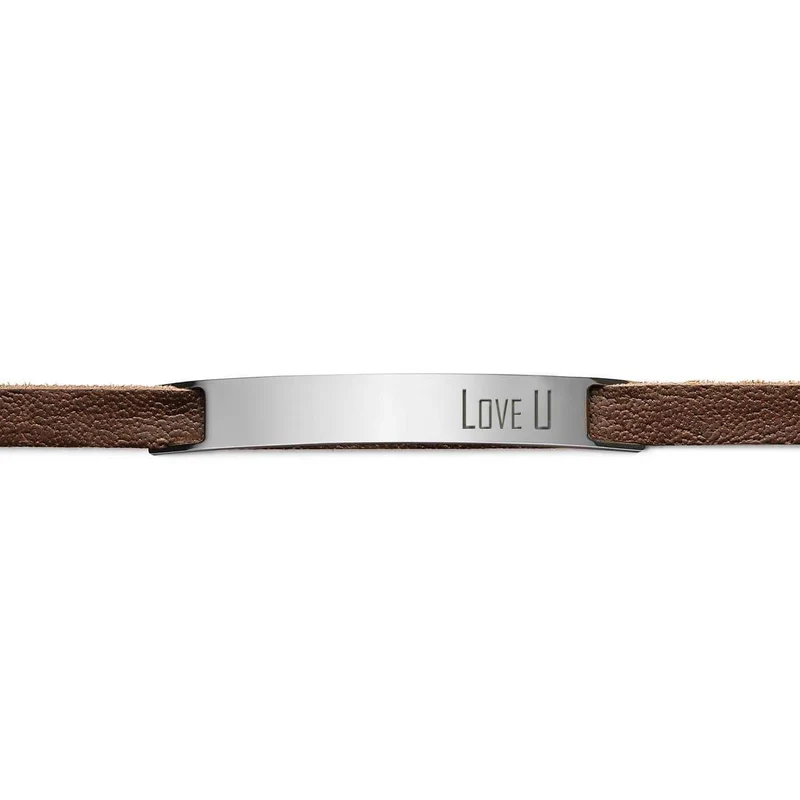 Bracelet personnalisé en cuir "LOVE U"