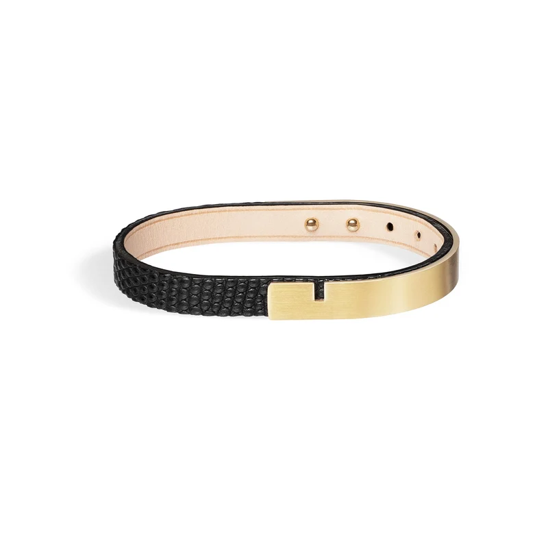 Bracelet cuir homme iguane noir | U'TURN.9