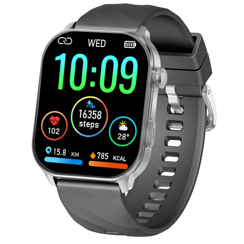 Montre connectée GPS edition VIVA-PRO écran haute définition avec un Verre de protection 2.5D bracelet silicone couleur Noir