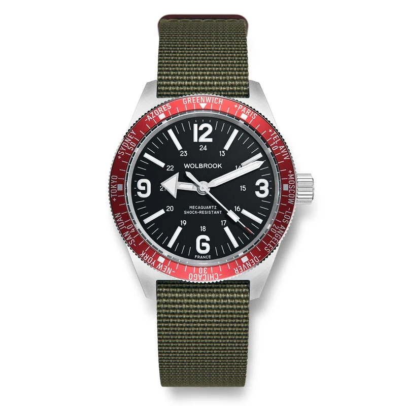 Skindiver WT Mecaquartz Watch - Red, Black & Steel