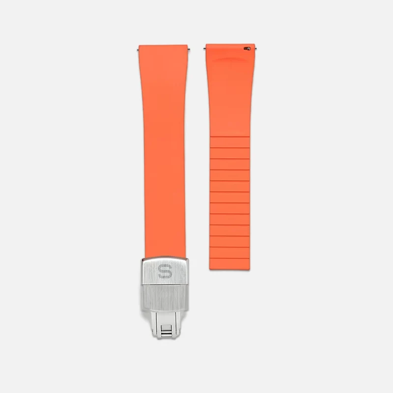 Slick FKM rubber strap 18mm Orange