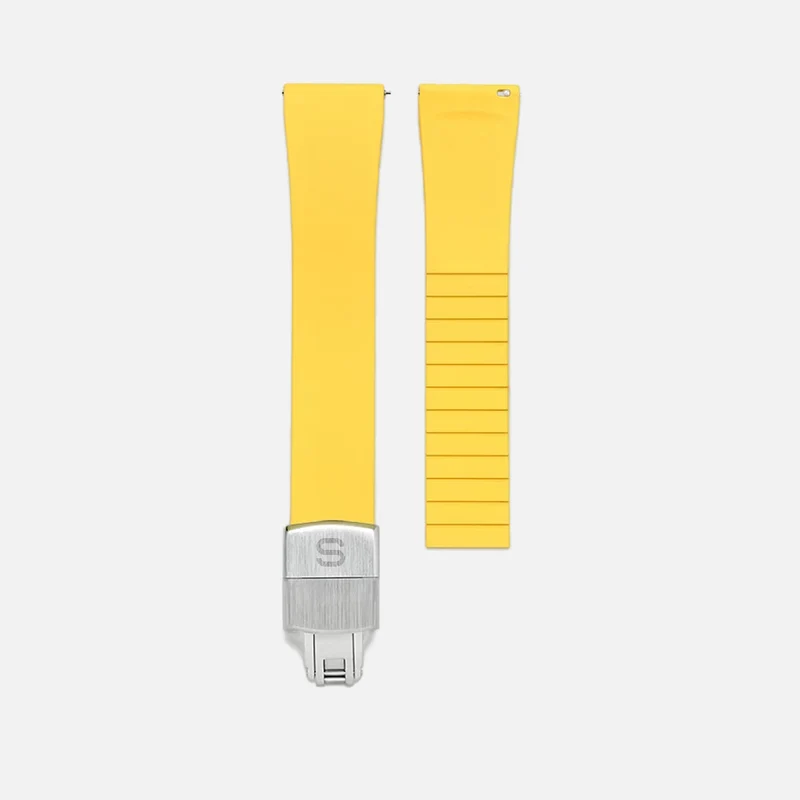 Slick FKM rubber strap 18mm Yellow