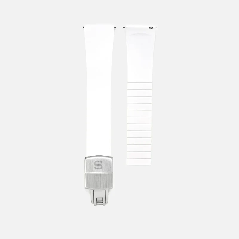 Slick FKM rubber strap 18mm White
