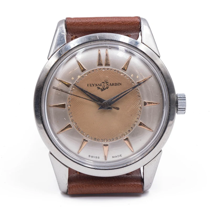 Montre-bracelet Ulysse Nardin en acier à remontage manuel, années 60