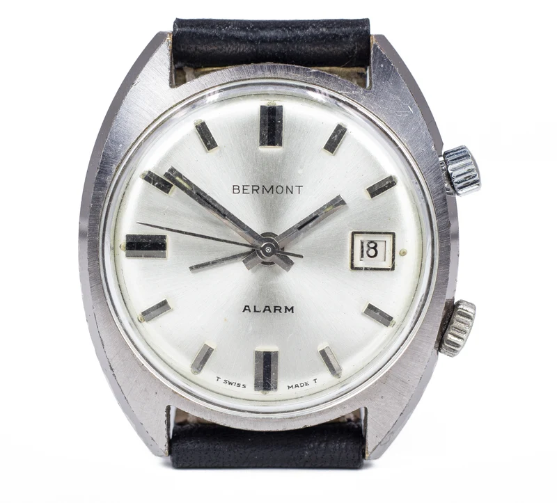 Montre-bracelet réveil vintage Bermont en acier, 60