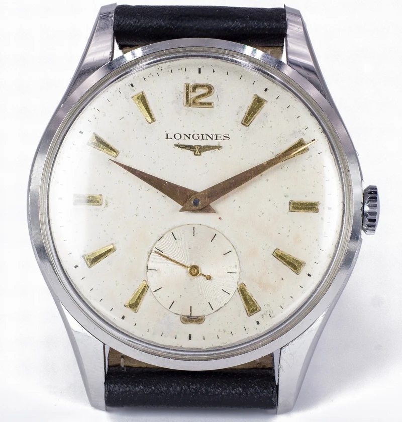 Montre bracelet Longines en acier, années 60