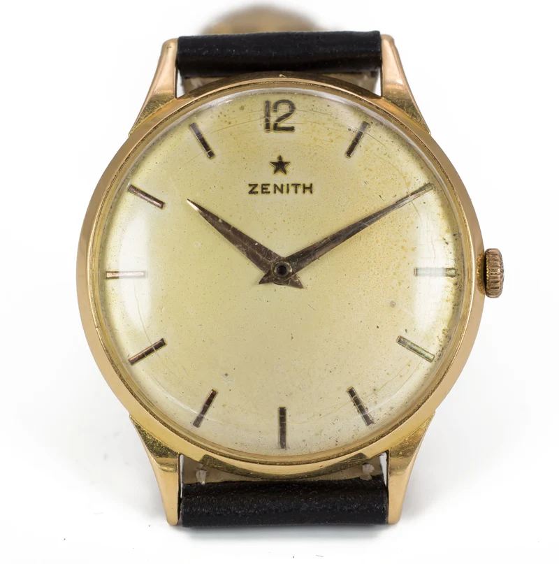 Montre-bracelet vintage Zenith en or 18 carats, années 50
