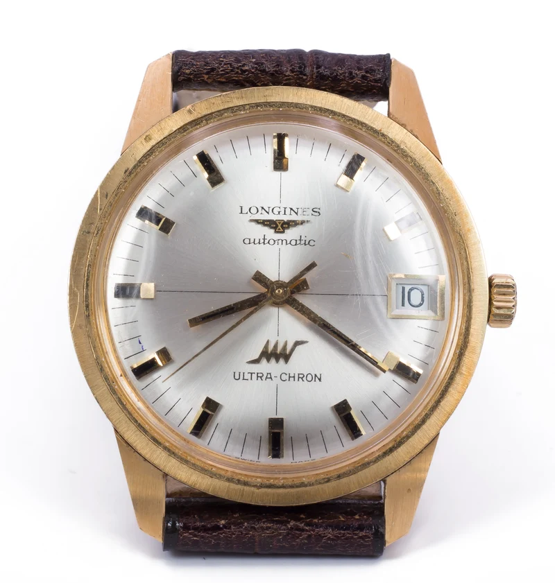 Montre-bracelet automatique vintage Longines Ultrachron en or 18 carats, années 70