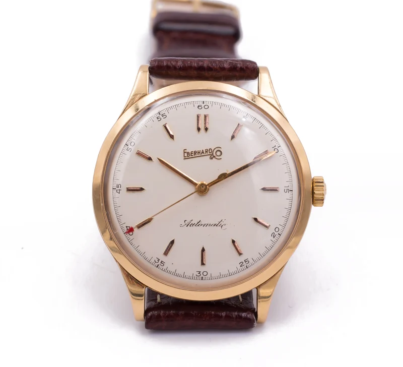 Montre-bracelet automatique Eberhard vintage en or 18 carats, 1960
