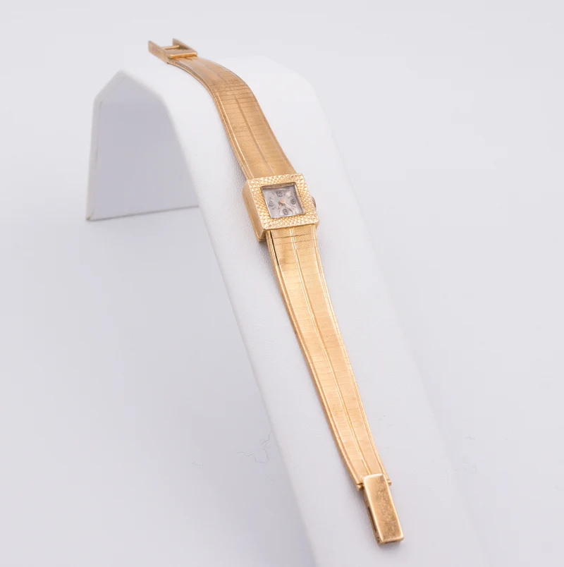 Montre-bracelet vintage Lady Le Monde en or 18 carats vers 1950