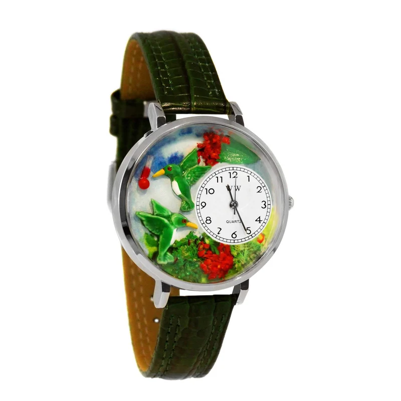 Hummingbirds Watch in Silver (Large)