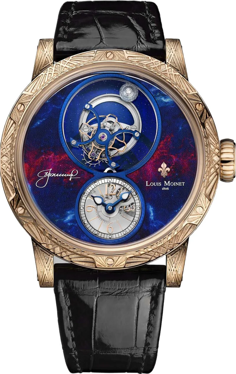 Louis Moinet Spacewalker 18k Rose Gold Hand Engraved Limited Edition..Reference Number: LM-62.50G.25