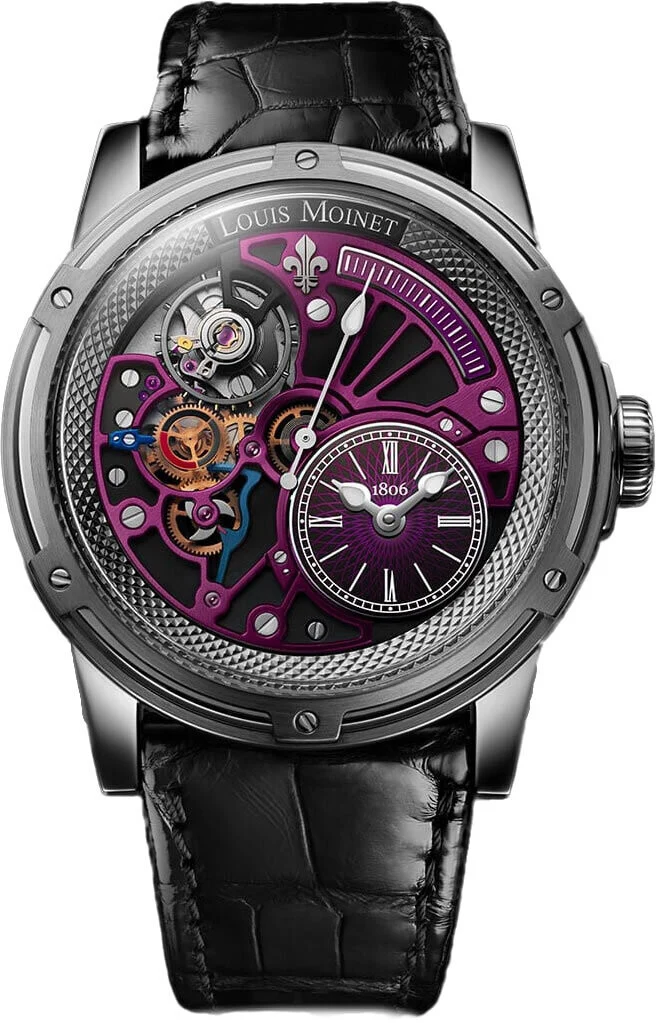Louis Moinet Tempograph Chrome Stainless Steel Purple..Reference Number: LM-50.10.17N
