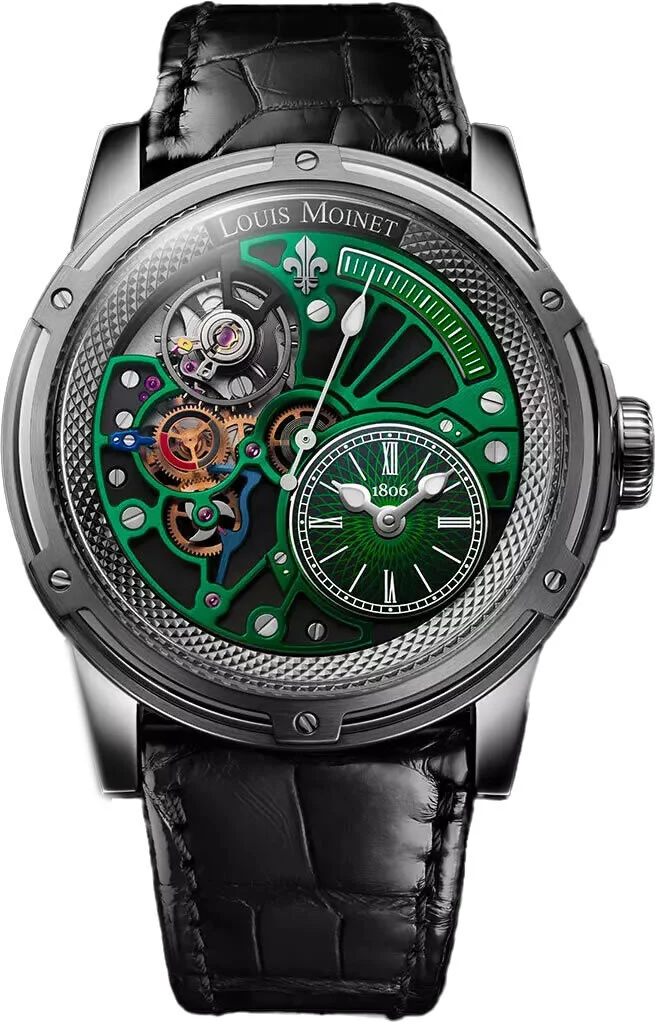 Louis Moinet Tempograph Chrome Stainless Steel Green..Reference Number: LM-50.10.31N