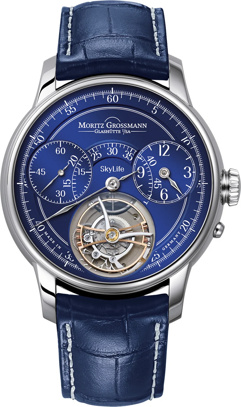Moritz Grossmann Benu Tourbillon White Gold Blue Dial..Reference Number: MG-001909