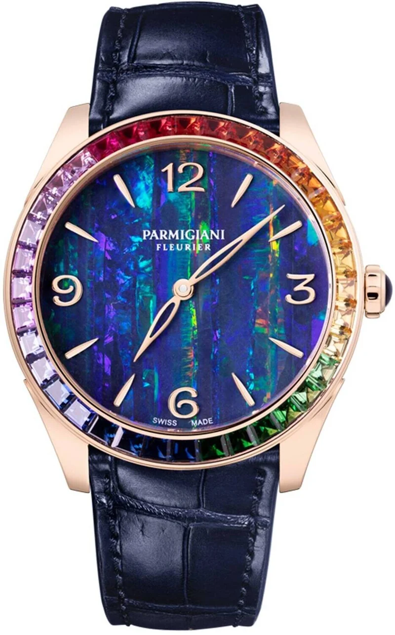 Parmigiani Fleurier Tonda Metropolitaine 36 Rose Gold Rainbow Set Blue Opal PFC801-1510300-HA3181