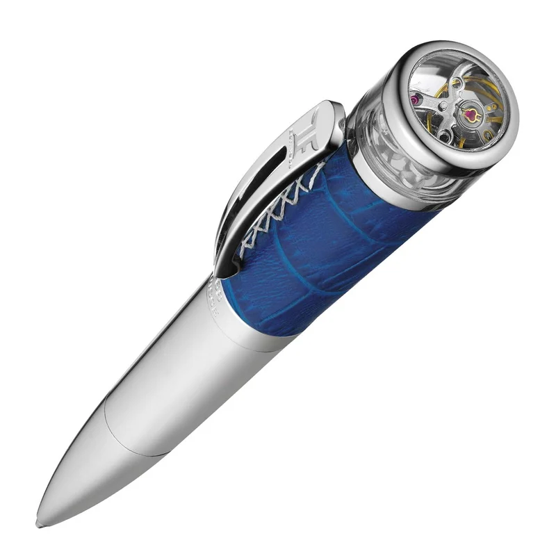 TOURBILLON OPENSIDE PEN BLUE LEATHER