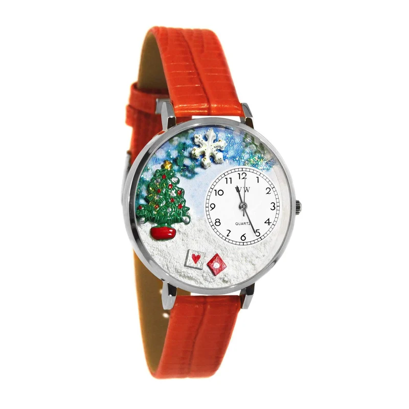 Christmas Tree Watch in Silver (Large)