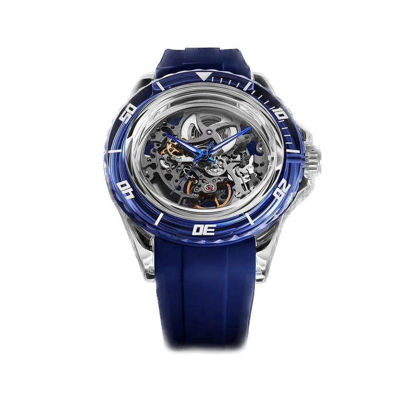 Diver Crystal Skeleton Blue Bezel