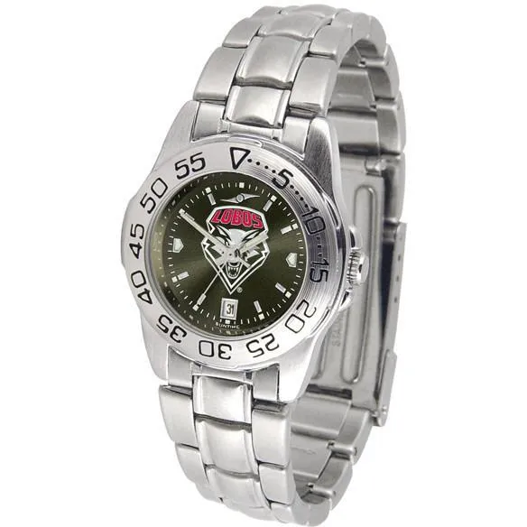 New Mexico Lobos Ladies AnoChrome Steel Band Sports Watch