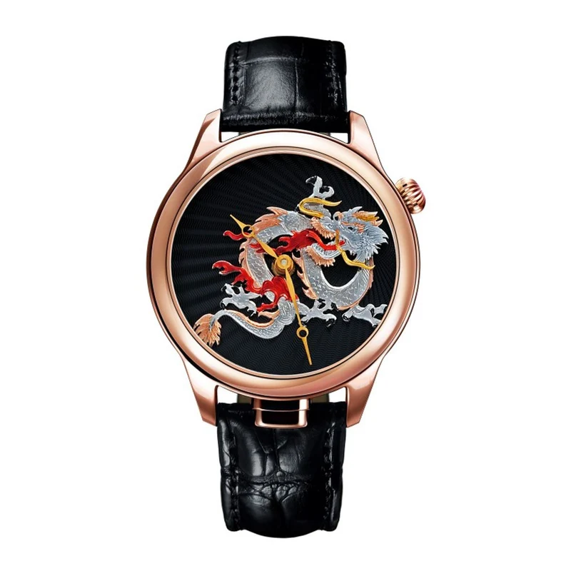 NIVREL Uhren -Répétition Black Dragon II Repeater watch with hand-engraved dragon jewelry on the dial.