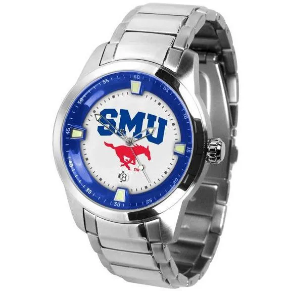 Southern Methodist Mustangs Men's Titan Stainless Steel Band Watch