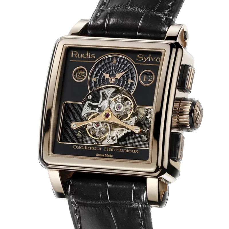 RUDIS SYLVA RS05 PINK GOLD MATT BLACK DIAL