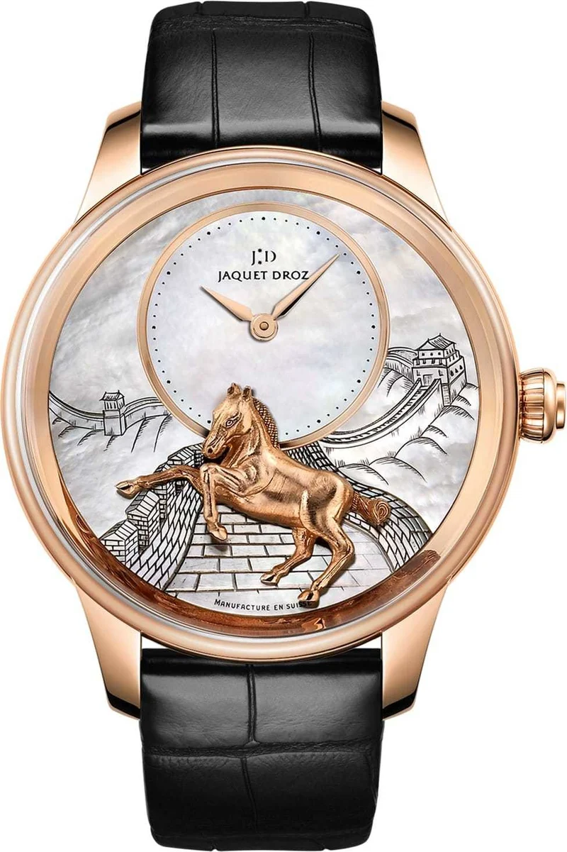 Jaquet Droz Petite Heure Minute Relief Horse..Reference Number: J005023275