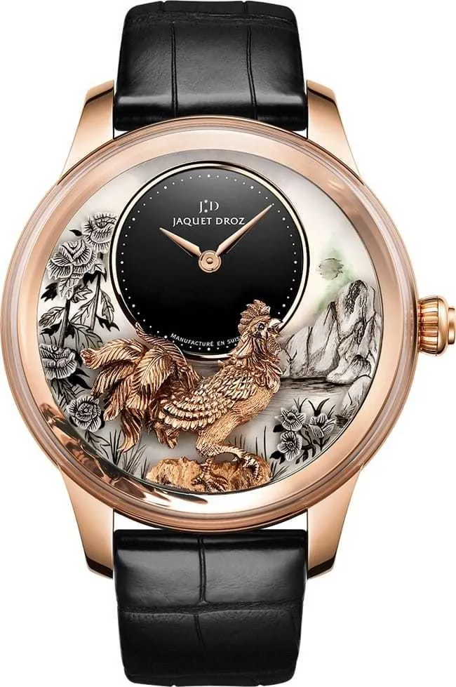 Jaquet Droz Petite heure Minute Relief Rooster..Reference Number: J005023282
