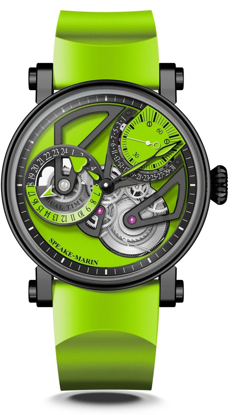 Speake Marin Dual Time Lime 38mm Limited Edition..Reference Number: 413816390