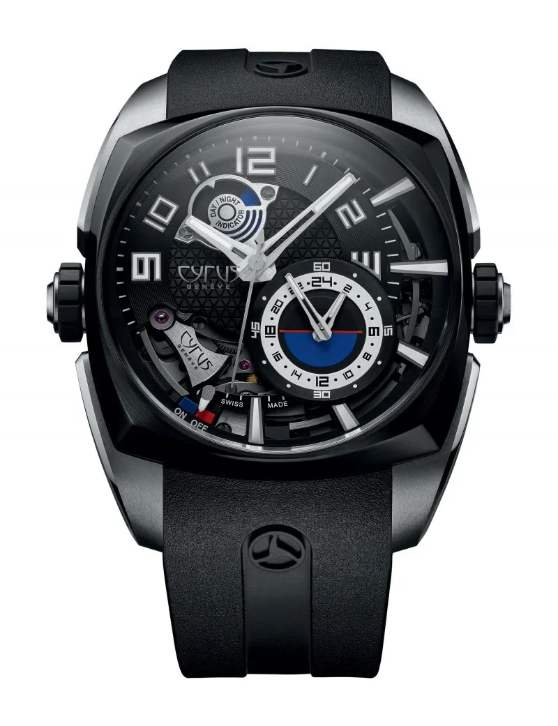 Cyrus Klepcys Alarm Stainless Steel & Black DLC Titanium Men’s Watch, 539.502.SD.B