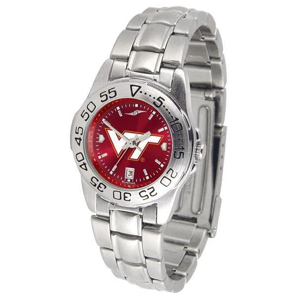 Virginia Tech Hokies Ladies AnoChrome Steel Band Sports Watch