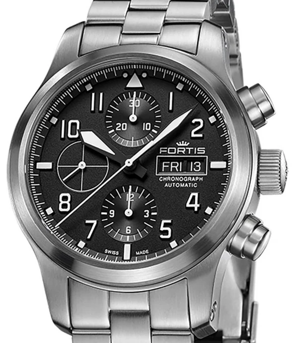 FORTIS Aviatis AEROMASTER STEEL 42MM 20ATM CHRONOGRAPH REF. 656.10.10 M UW-50 CALIBER